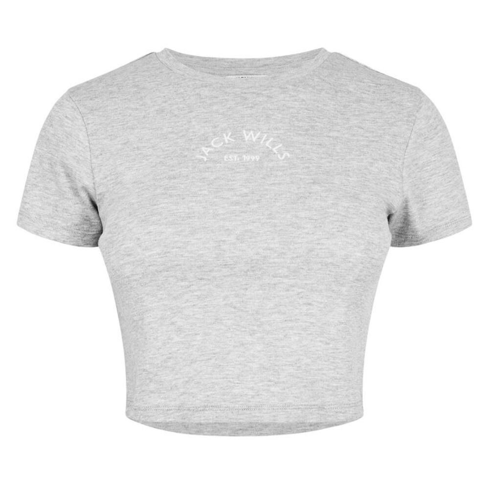 Jack Wills Womens/Ladies 1 Cotton Crop T-Shirt / Grey Marl Marl